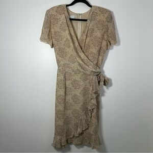 Maggy London 100% Silk Wrap Dress Size 8